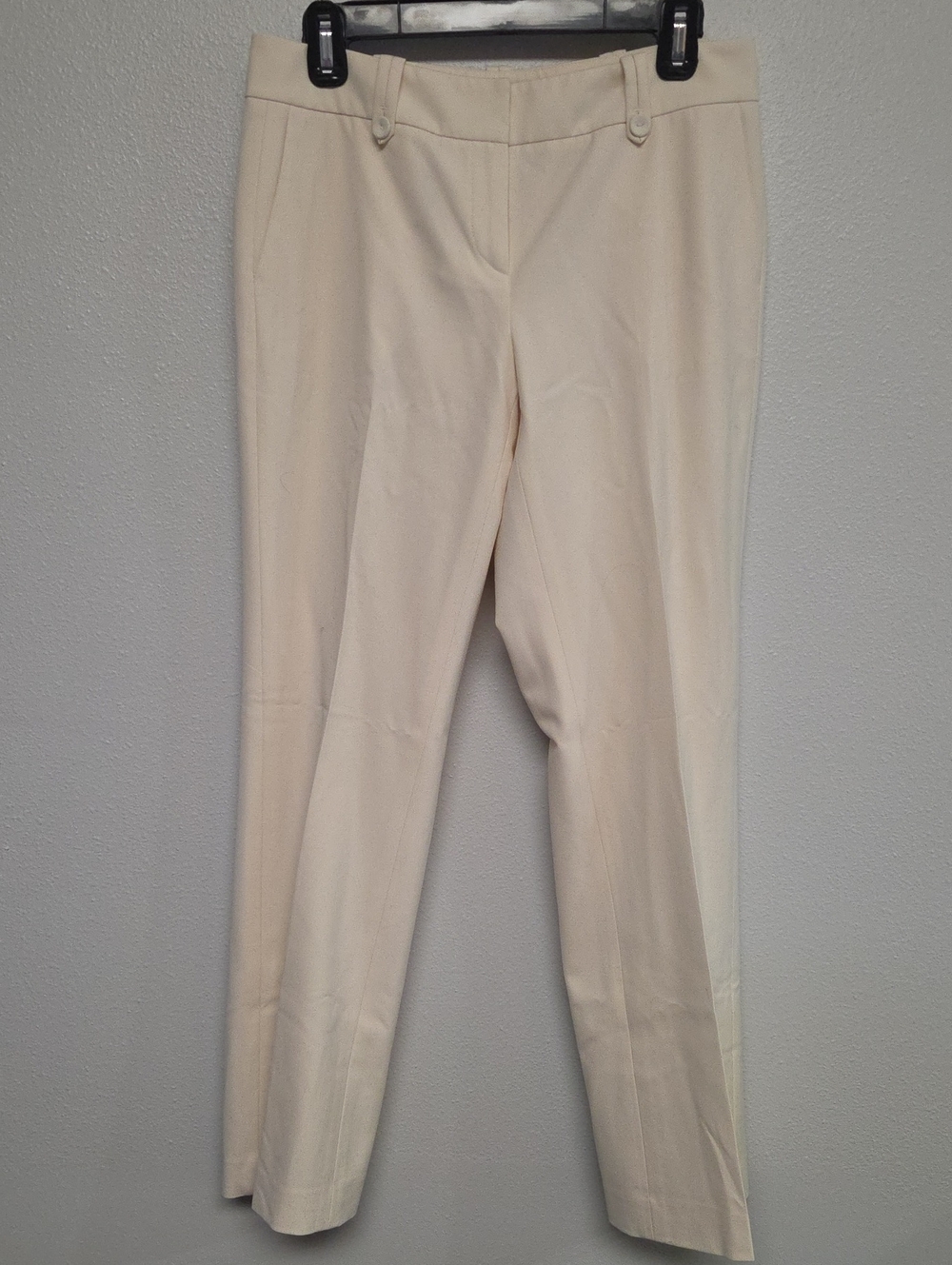 Talbots Cream Straight-Leg Dress Trousers